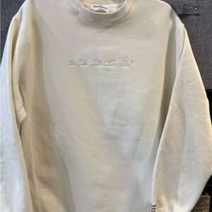 Beige Embroidered Sweatshirt